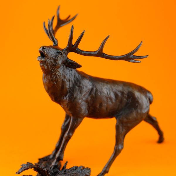 Limited Edition Bronze "Roaring Stag" by Michael Simpson.