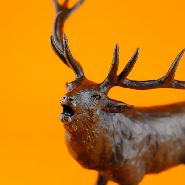 Limited Edition Bronze "Roaring Stag" by Michael Simpson.