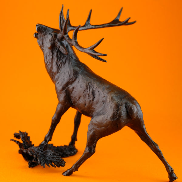 Limited Edition Bronze "Roaring Stag" by Michael Simpson.
