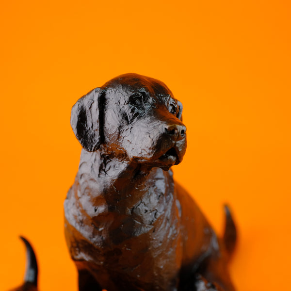 Bronze Sitting Labrador with Puppies by Michael Simpson