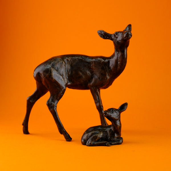 Bronze 'Hind and Fawn' by Michael Simpson