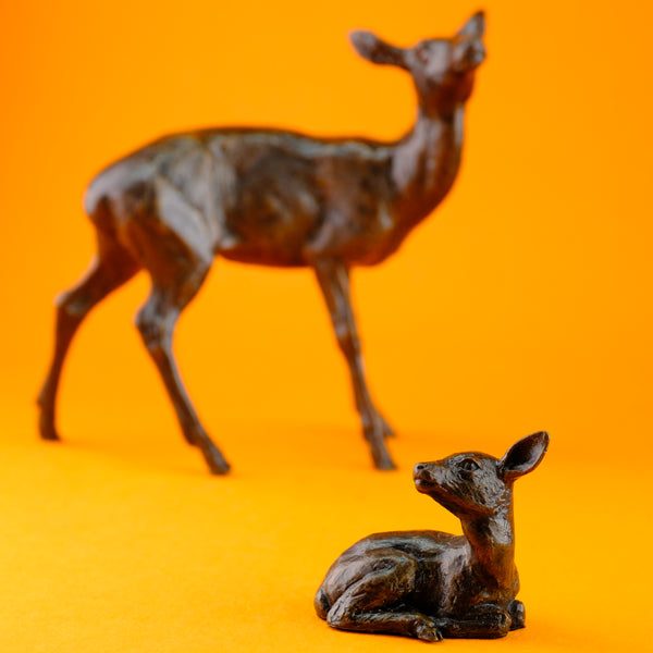 Bronze 'Hind and Fawn' by Michael Simpson