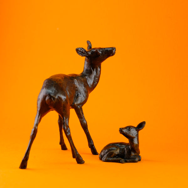 Bronze 'Hind and Fawn' by Michael Simpson