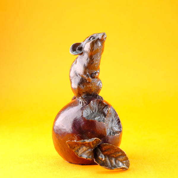 Limited Edition Bronze 'Mouse on Apple' By Michael Simpson.