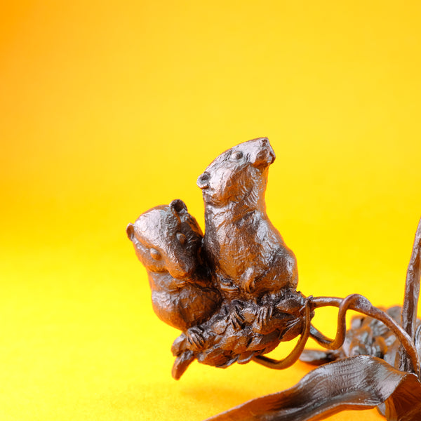 Limited Edition Bronze Mice 'Two's Company' by Michael Simpson