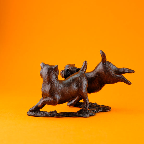 Pair Of Bronze Westies By Michael Simpson
