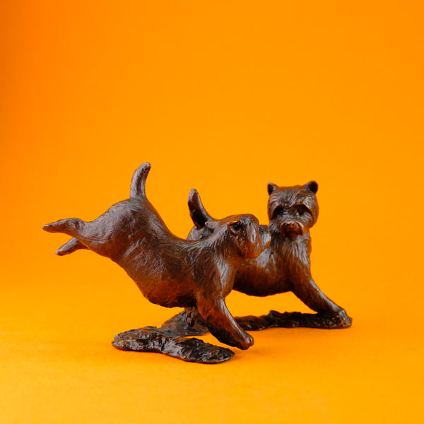 Pair Of Bronze Westies By Michael Simpson