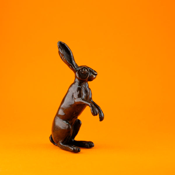 Bronze Seated Hare by Steve Langford.