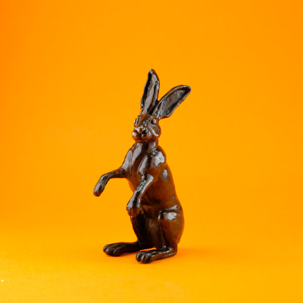 Bronze Seated Hare by Steve Langford.