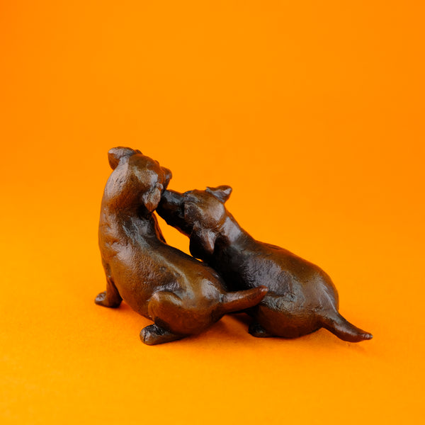 Limited Edition Bronze Labrador Puppy Pair by Michael Simpson.