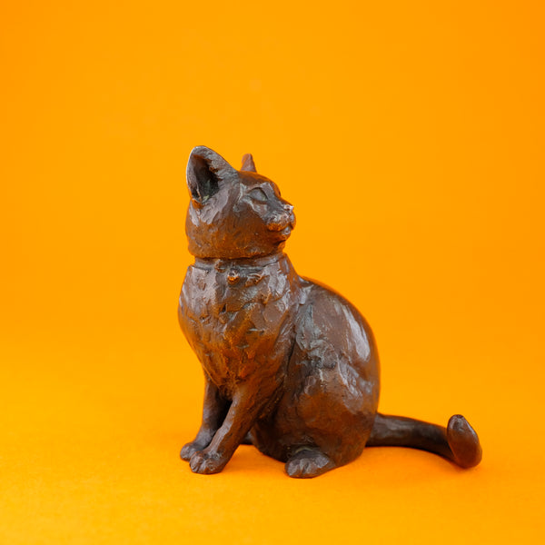Bronze 'Sitting Cat' by Michael Simpson