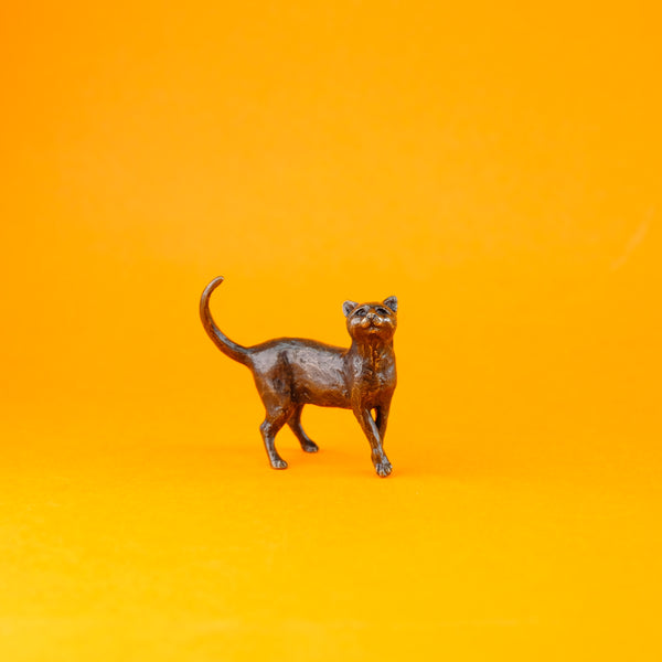 Bronze 'Standing Cat' Miniature Sculpture.