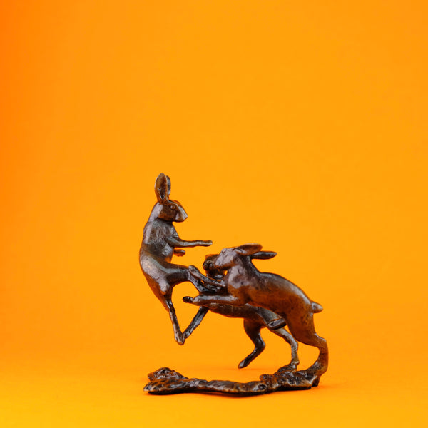 'Three Dancing Hares' Miniature Bronze.