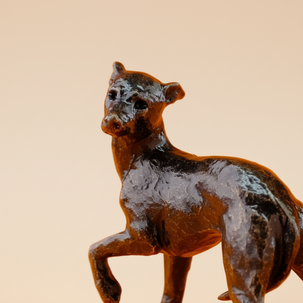 Miniature  Bronze Sculpture, "Whippet".