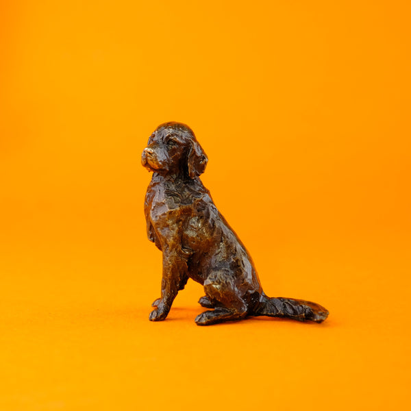 Bronze "Sitting Retriever" Miniature Sculpture.