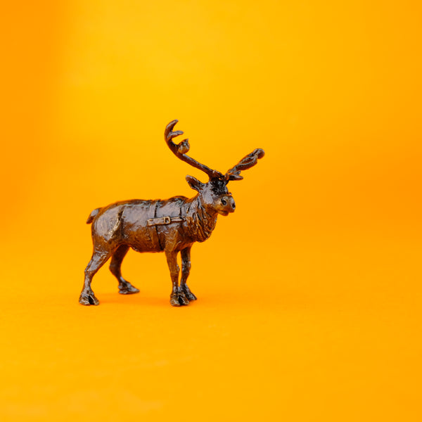 Bronze 'Reindeer' Miniature Sculptures.