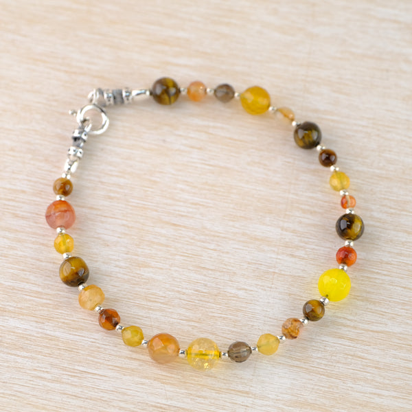 Mixed Colour Natural Gemstone Bead Bracelet by Emily Merrix.