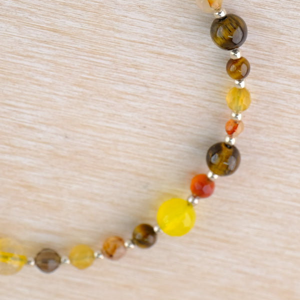 Mixed Colour Natural Gemstone Bead Bracelet by Emily Merrix.