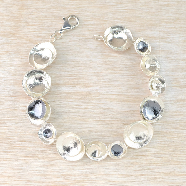 Satin Silver Linked Bracelet by JB Designs.