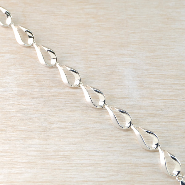 Matt and Polished Silver Linked Bracelet by JB Designs.