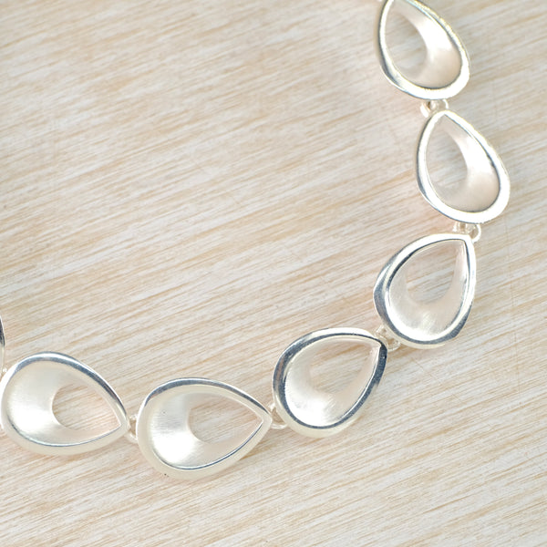Matt and Polished Silver Linked Bracelet by JB Designs.
