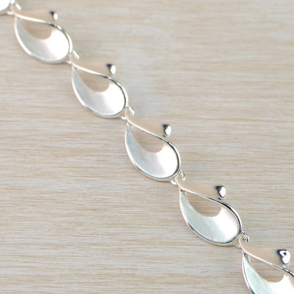 Satin and Polished Silver Linked Bracelet by JB Designs.