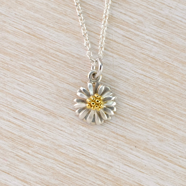 Small Handmade Silver Daisy Pendant by Sheena McMaster.