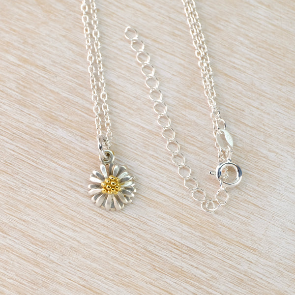 Small Handmade Silver Daisy Pendant by Sheena McMaster.