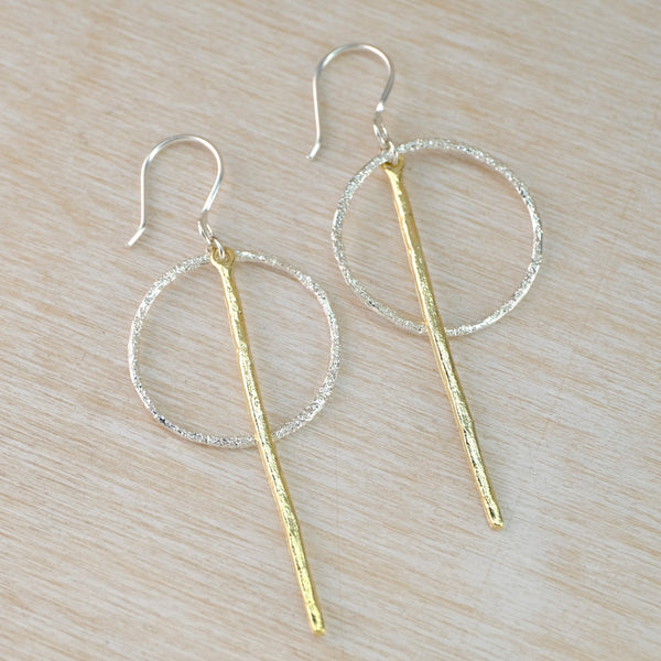 Silver and Gold Plated Geometric Earrings by JB Designs.