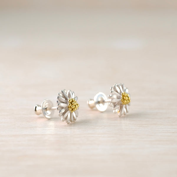 Handmade Silver Small Daisy Stud Earrings by Sheena McMaster.