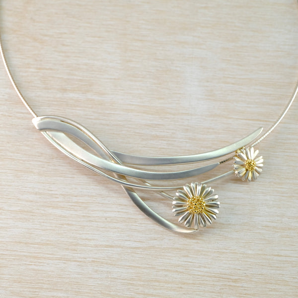 Handmade Silver Daisy Necklace by Sheena McMaster.