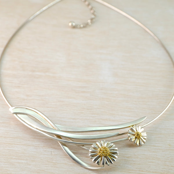 Handmade Silver Daisy Necklace by Sheena McMaster.