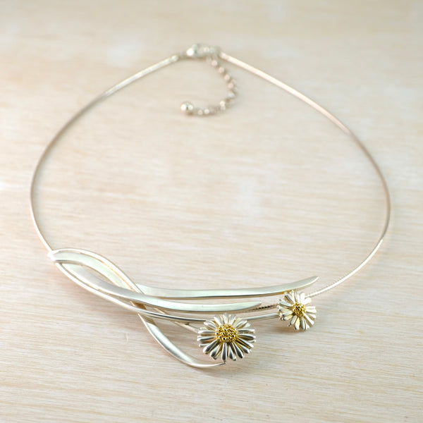 Handmade Silver Daisy Necklace by Sheena McMaster.
