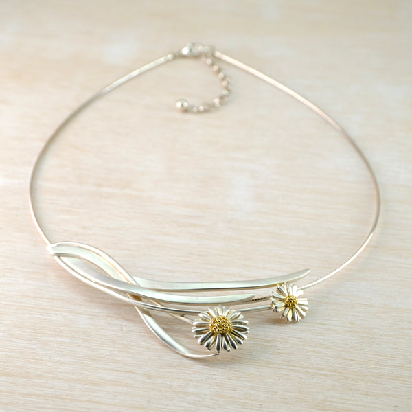 Handmade Silver Daisy Necklace by Sheena McMaster.
