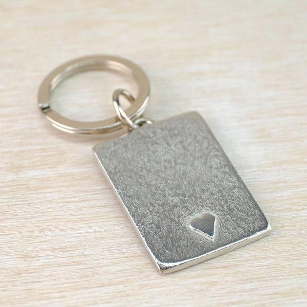 Pewter Single Heart Key Ring.