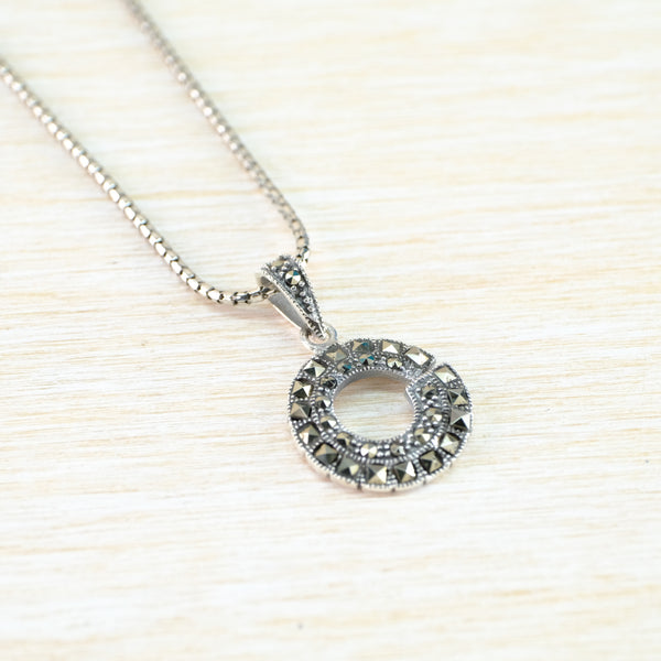 Marcasite and Silver Art Deco Style Pendant.