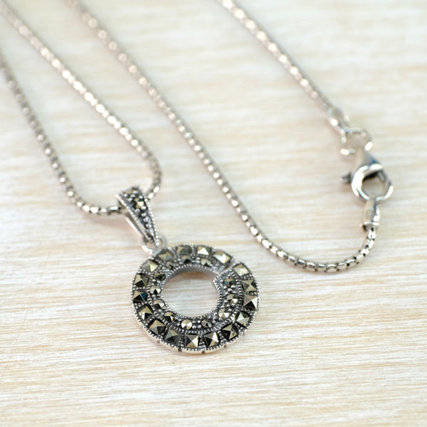 Marcasite and Silver Art Deco Style Pendant.
