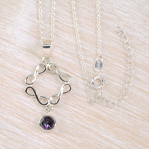 Celtic Design Silver and Mystic Topaz Pendant