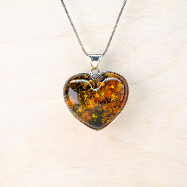 925 Sterlng Slver Baltc Amber Pendant Necklace 18" | EBay