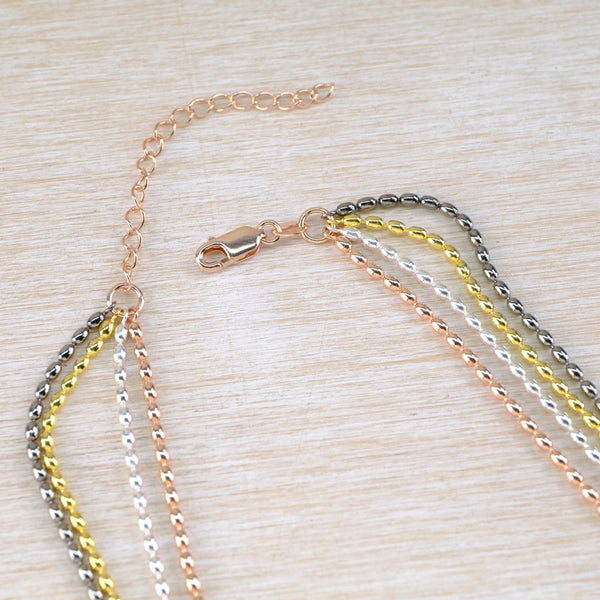 Multi Strand, Multi Colour Necklace by JB Designs.