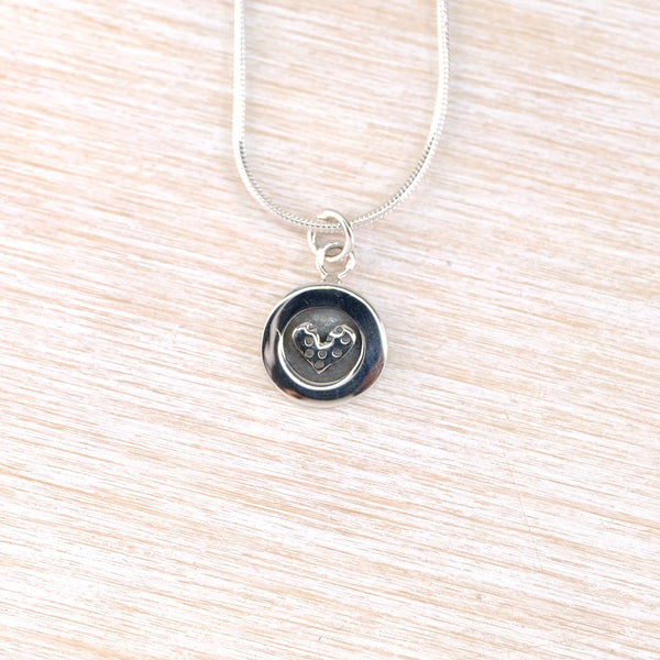 Linda Macdonald Handmade Silver Heart Pendant.
