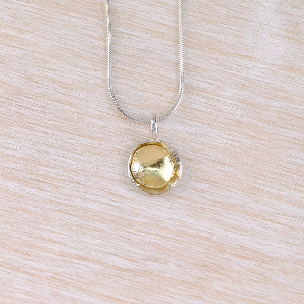 Round Silver and Gold Plated Pendant by JB Designs.