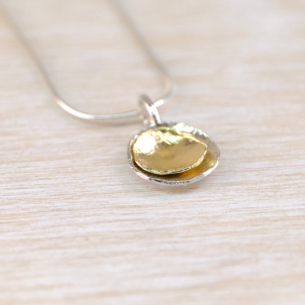 Round Silver and Gold Plated Pendant by JB Designs.