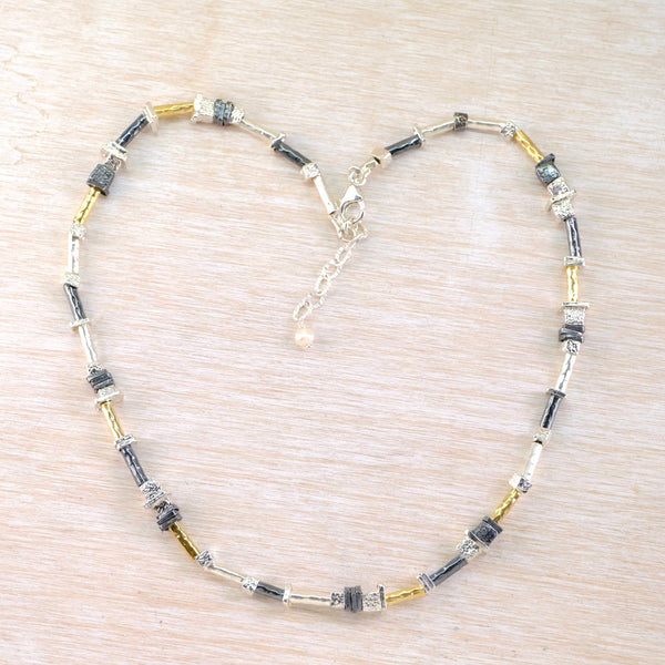 Sterling Silver Square Linked Necklace by JB Designs.
