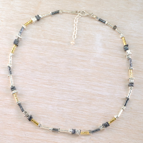 Sterling Silver Square Linked Necklace by JB Designs.