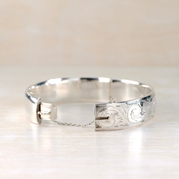 Vintage Silver Bangle Bracelet Hallmarked in Chester 1961