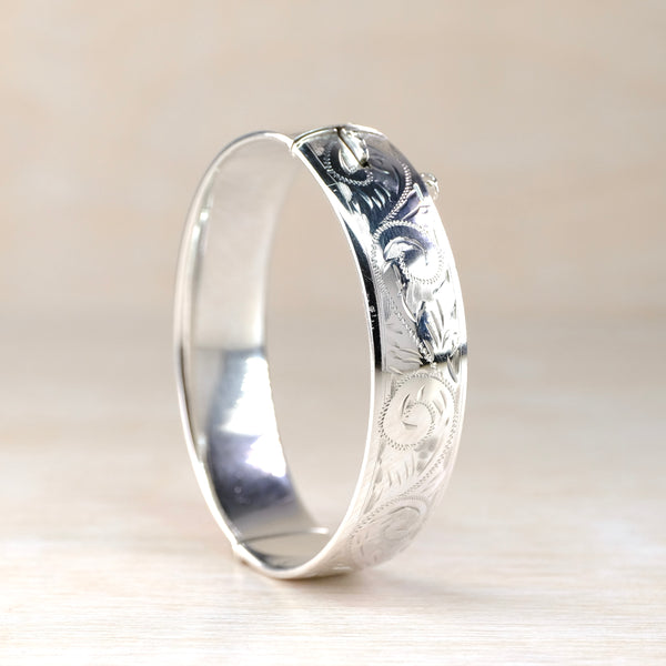 Vintage Silver Bangle Bracelet Hallmarked in Chester 1961