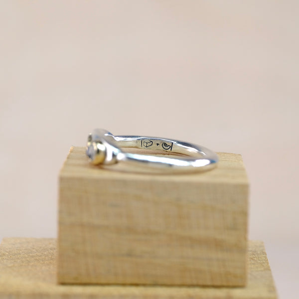 Silver and Gold 'Magical Hare' Ring With Moonstone by Nick Hubbard Jewellery.
