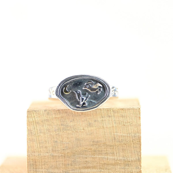 Silver and Gold 'Two For Joy' Ring by Nick Hubbard Jewellery.