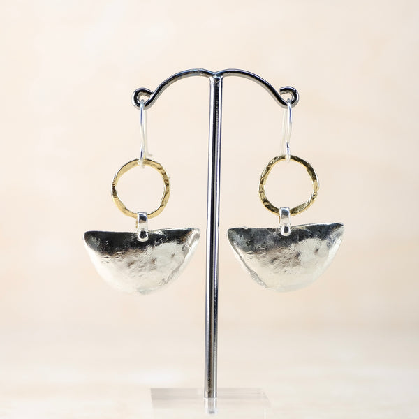 Statement Silver and Gold Plated Drop Earrings by JB Designs.